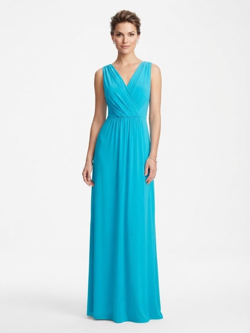 Amanda Uprichard Skylar Silk Aquamarine Maxi Dress Size Small